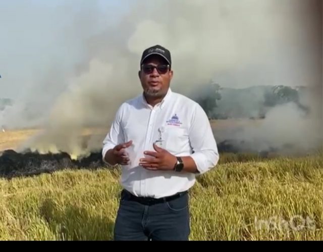 Medio Ambiente llama a parceleros no quemar las pajas de arroz